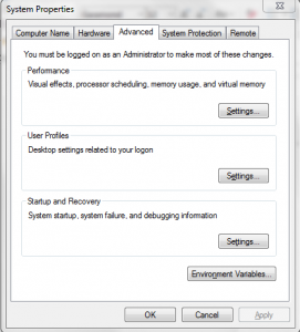 System Properties - Environment Variables